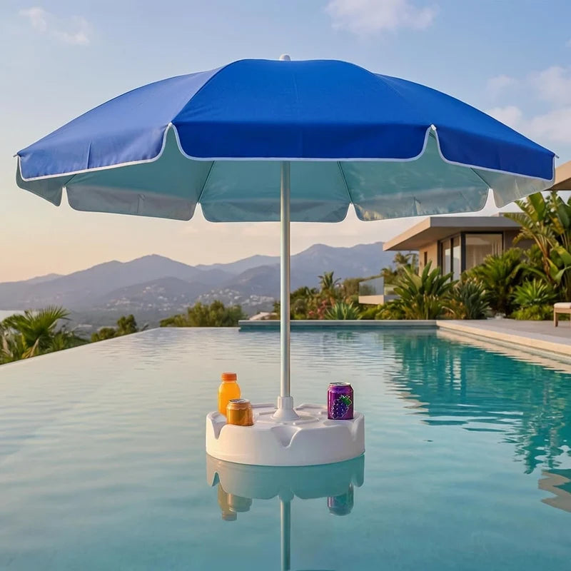 Guarda-Sol Flutuante para Piscina 2,13m com Porta-Copos + Bolsa de Transporte
