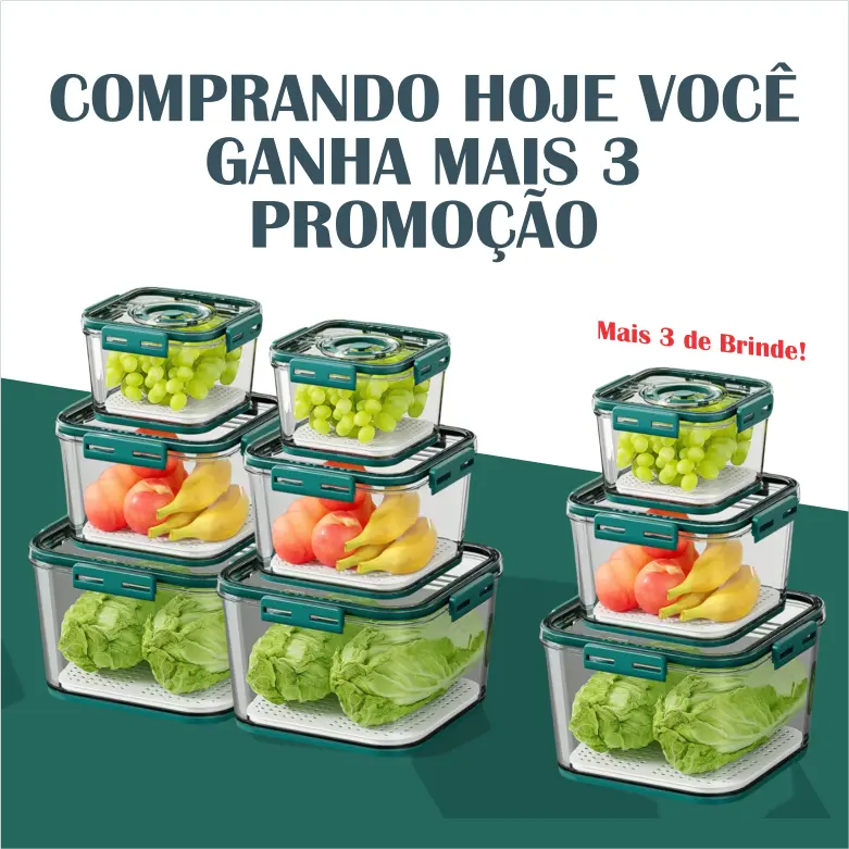 - Kit Pote Hermético Vidro - Promoção Compre 6 Leve 9 Somente Hoje!