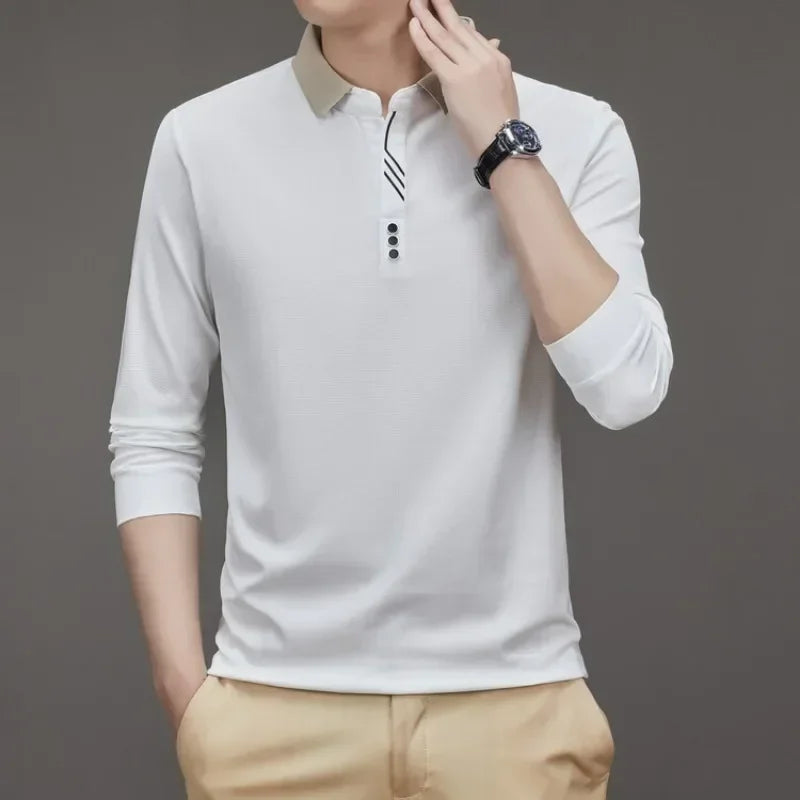 Camisa Polo Comprida Gola Sofisticada