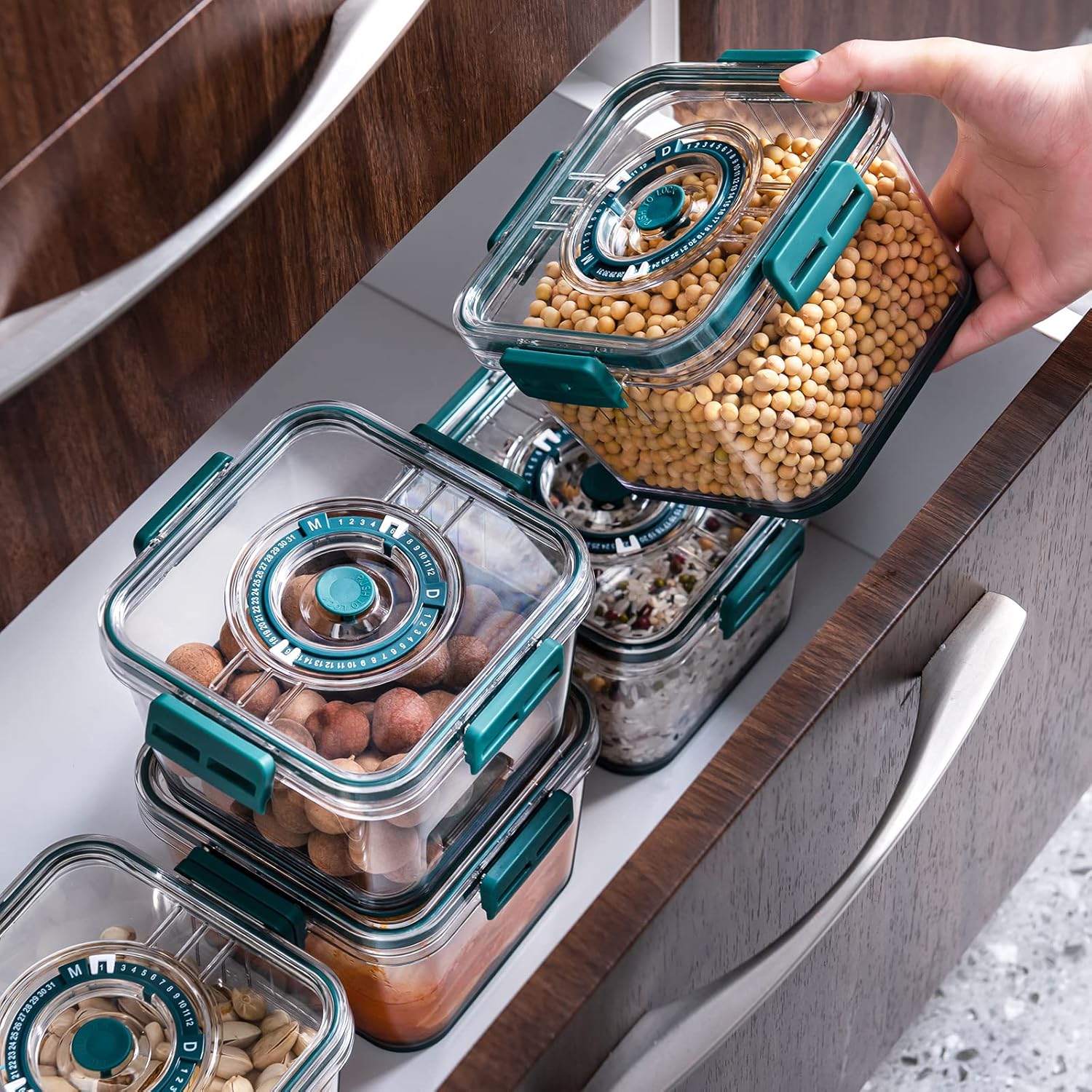 Kit 9 Potes Herméticos de Vidro — Geladeira Organizada e Alimentos Frescos por Mais Tempo