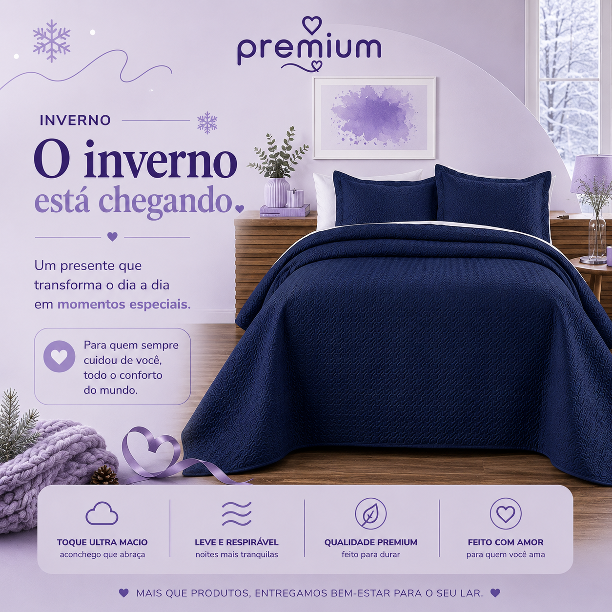 Kit de Colcha de Cama Azul