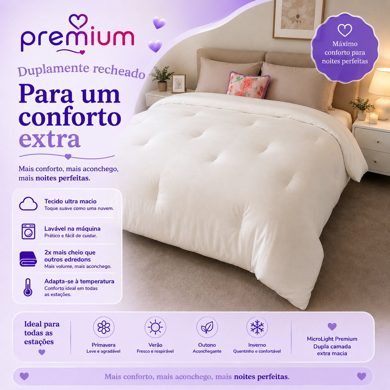 Premium™ Edredom Térmico 2 em 1