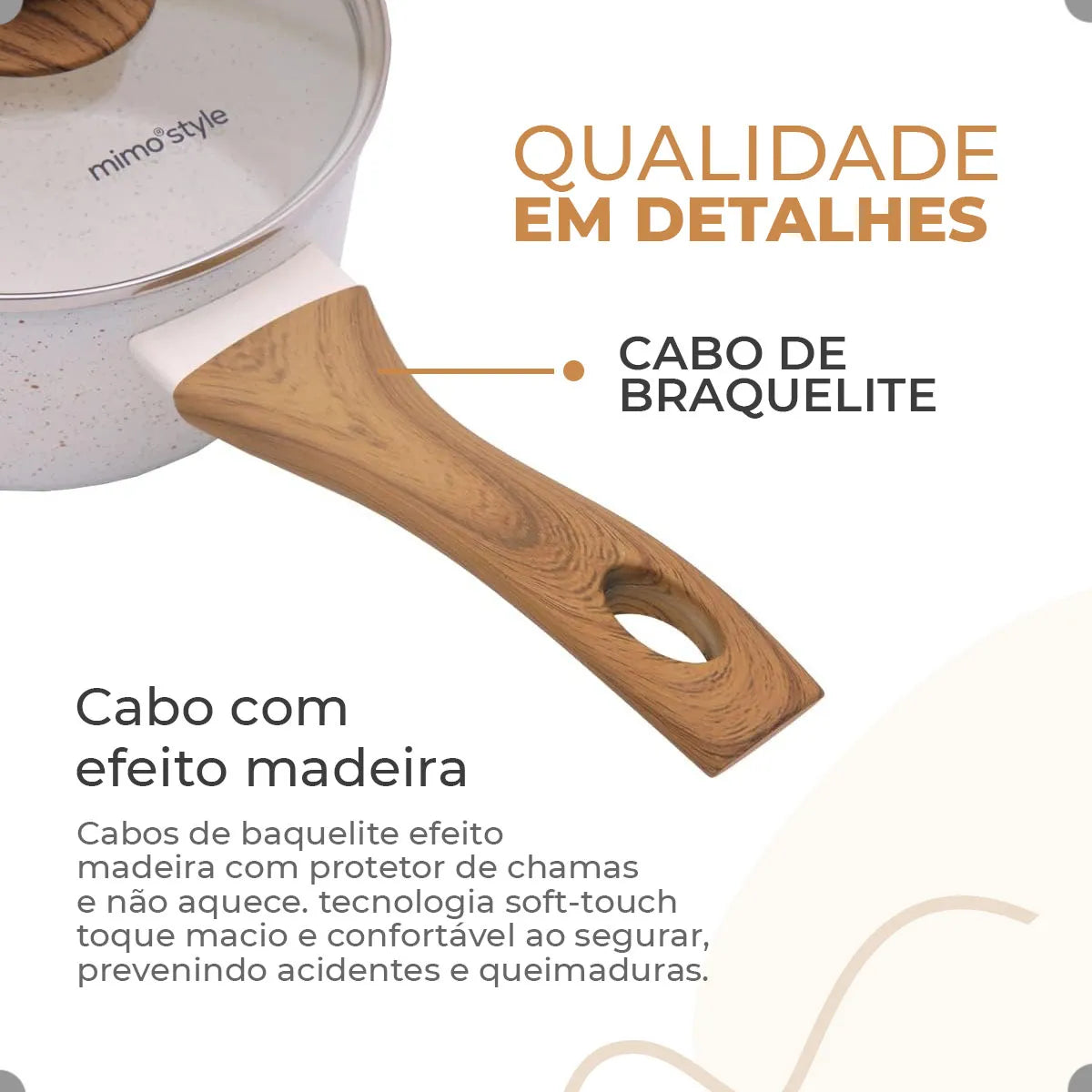 Jogo De Panelas Antiaderente Cerâmica Mimo 10 Peças