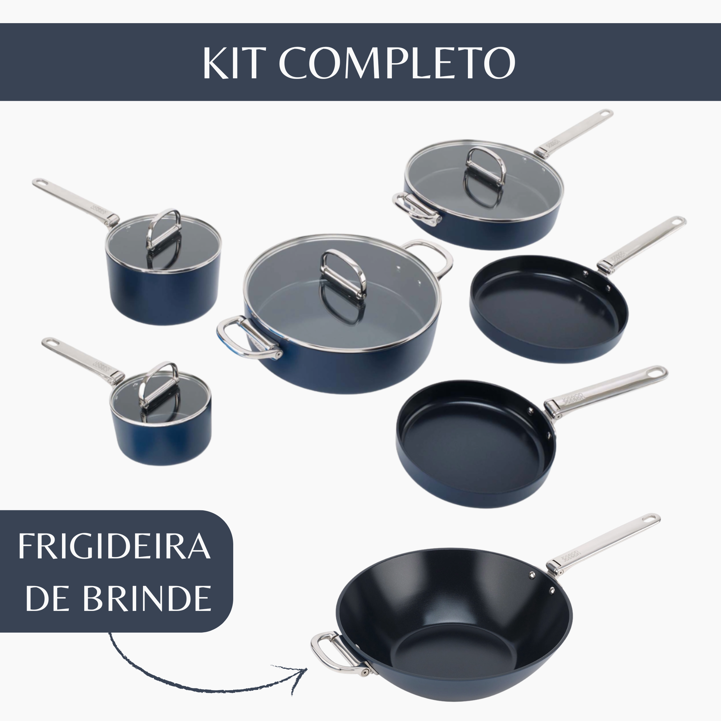 Kit Space 6 Peças da Panela Joseph™ + Wok 32 cm de Brinde