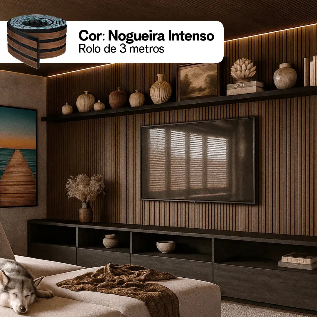 Kit Painel Ripado Autocolante 3M Laminado | Linha Madeto | TOP