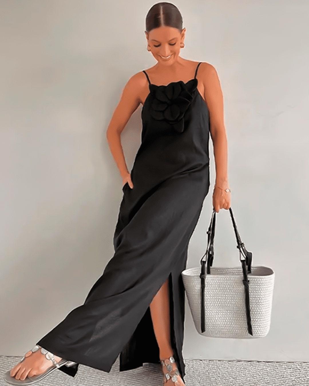 Vestido Longo Vogue Flor de Linho