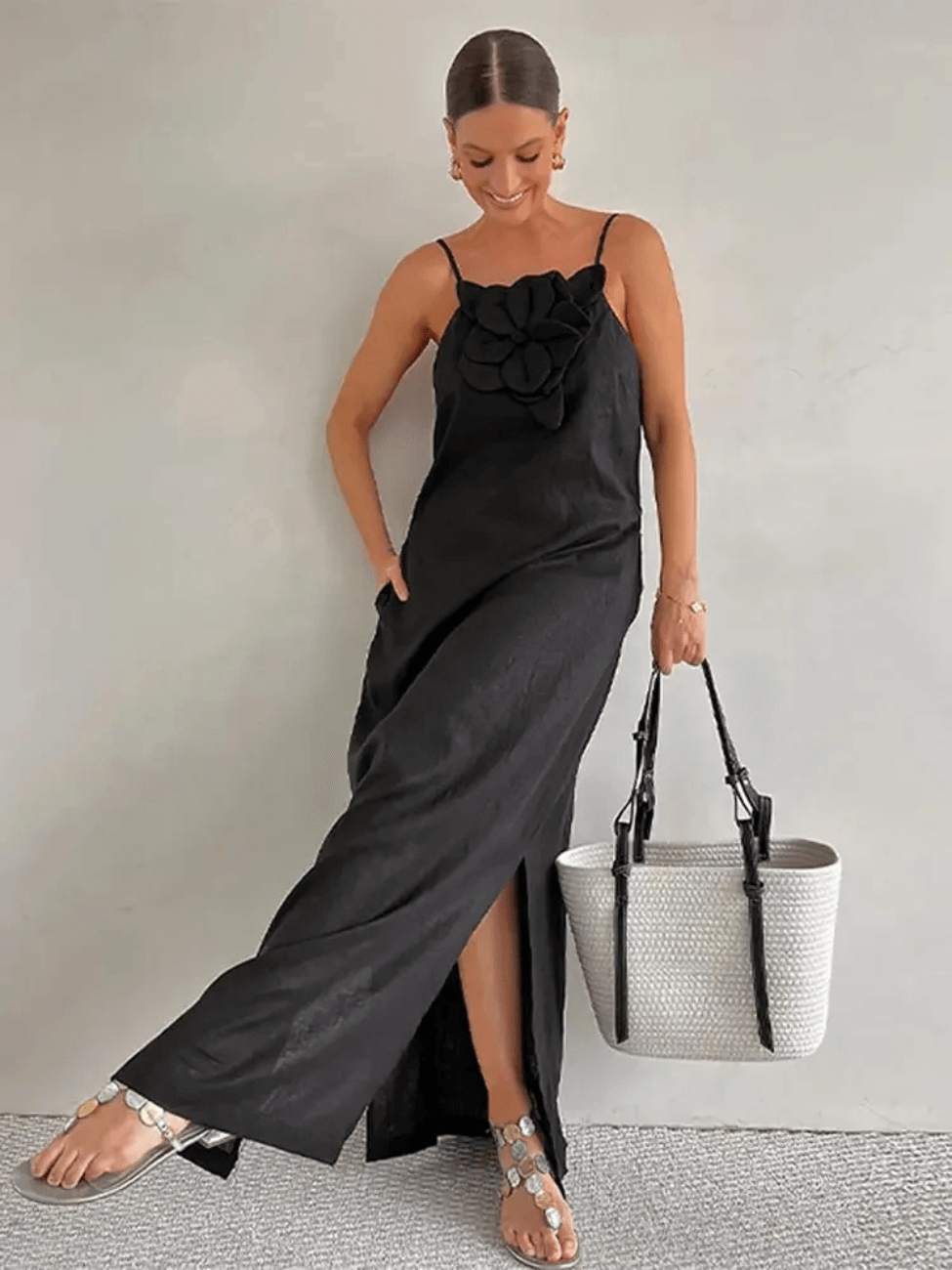 Vestido Longo Vogue Flor de Linho