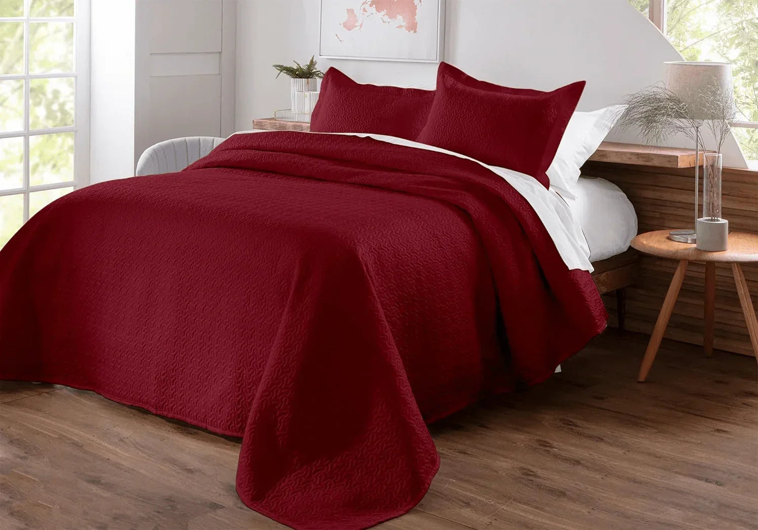 Kit Colcha de Cama Vinho Carpentino