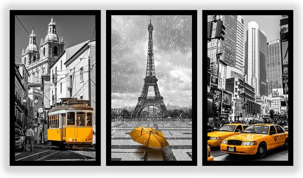 Kit 3 Quadros Decorativos Grandes