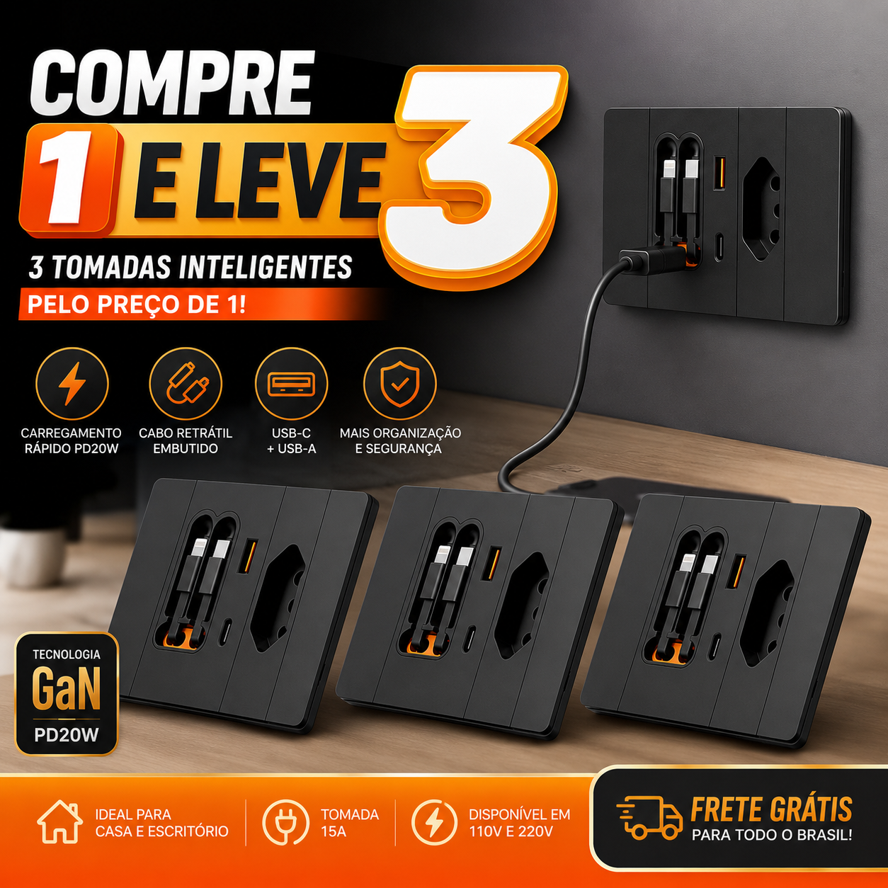 Leve 3 PlugFlex™ pagando apenas 1 [FRETE GRÁTIS PARA TODO O BRASIL]