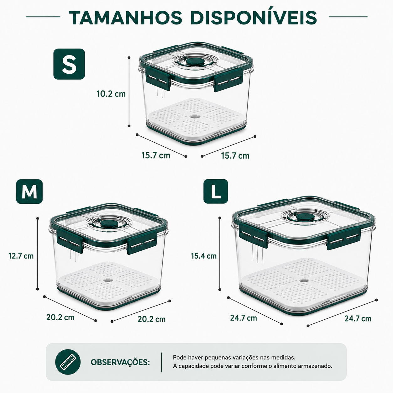 Kit 9 Potes Herméticos de Vidro — Geladeira Organizada e Alimentos Frescos por Mais Tempo
