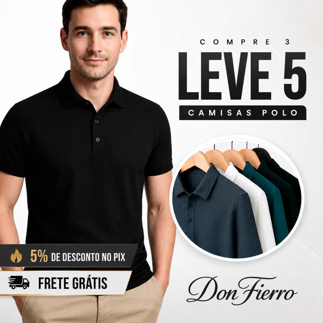 [COMPRE 3 LEVE 5] - Camisas Polo Algodão Premium Elegant..