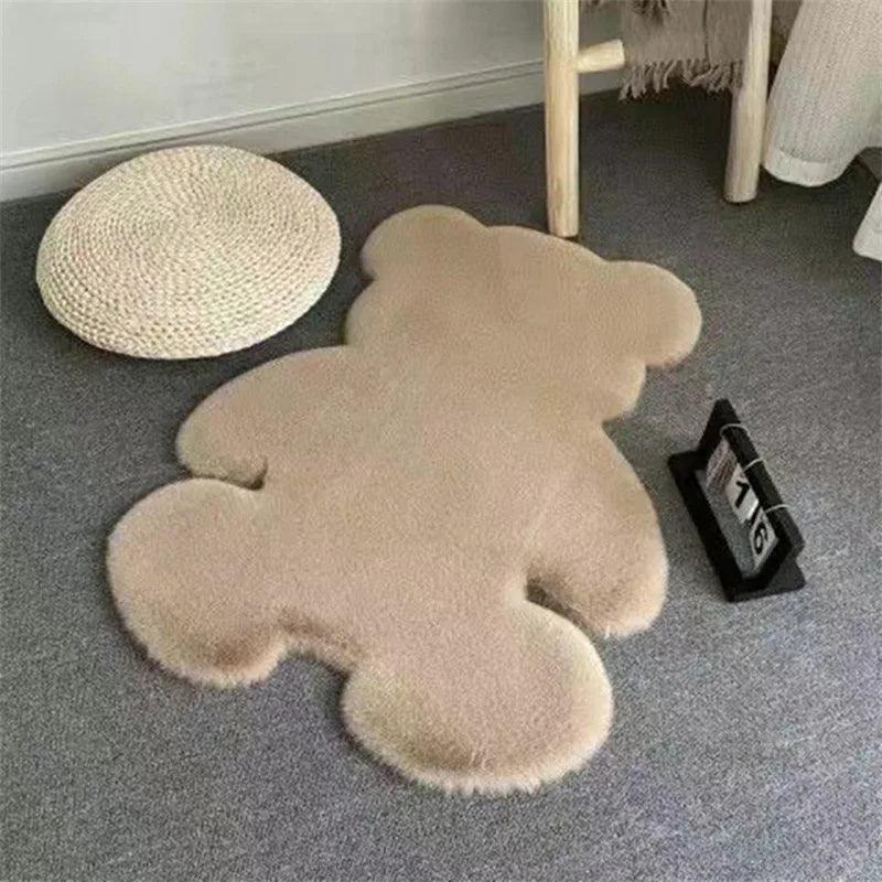 Tapete de Pelúcia Formato de Urso