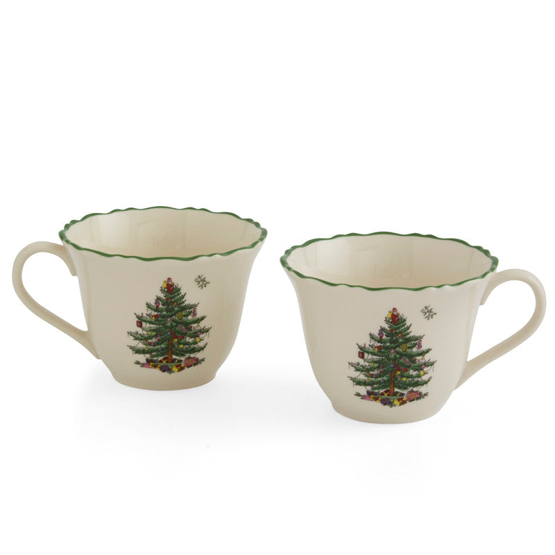 Kit 10 Peças de Porcelana - Estampa Árvore de Natal